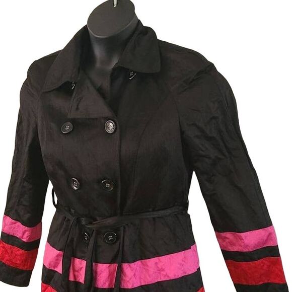 INC International Concepts Trimmed Belted Trench Coat - size Small Petite - Picture 9 of 9